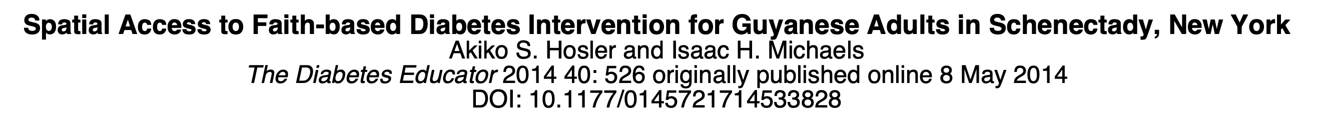New Study Finds Travel Distance Poses Barrier to Participation in Diabetes Intervention Programs for Guyanese Immigrants at Faith-Based Organizations