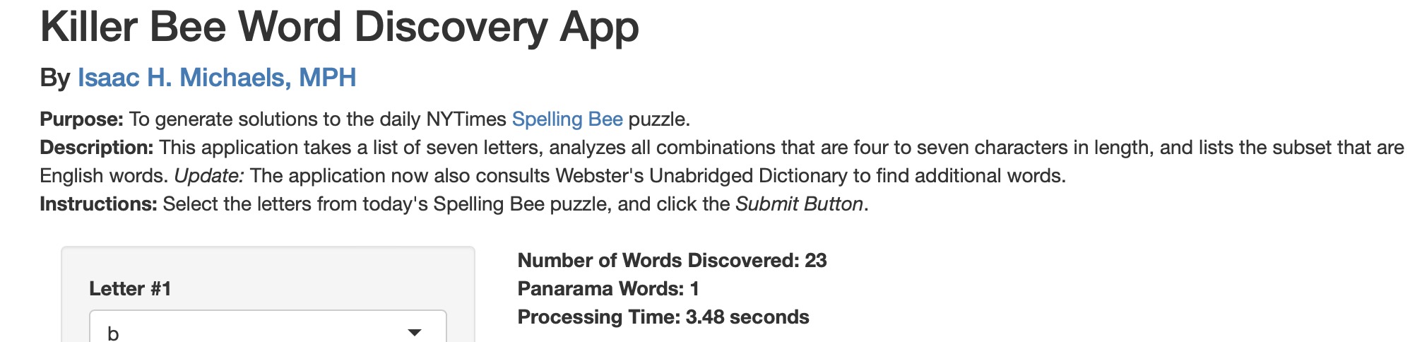 Killer Bee Word Discovery App