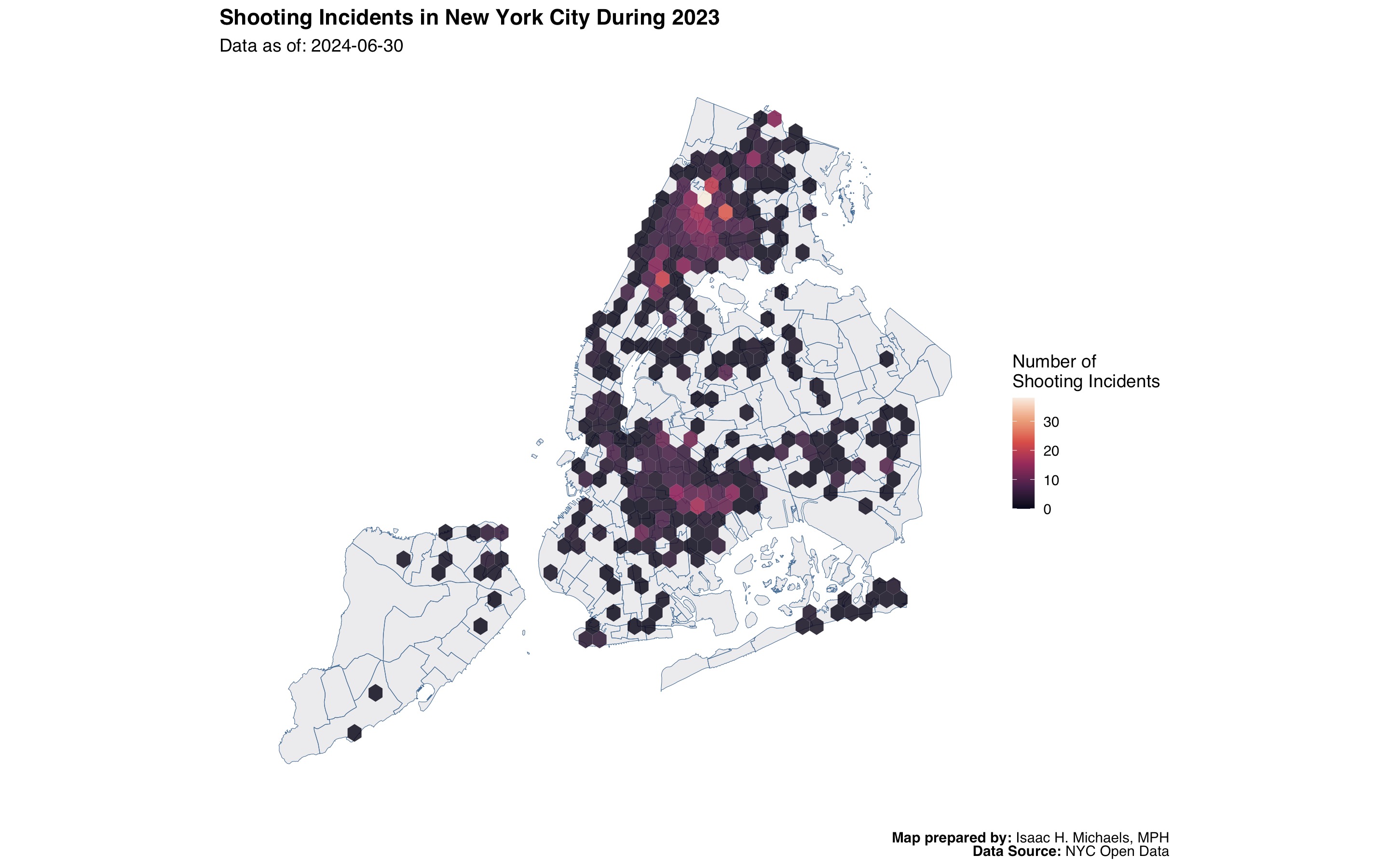 3D Visualization of Shooting Incidents in New York City (2023)