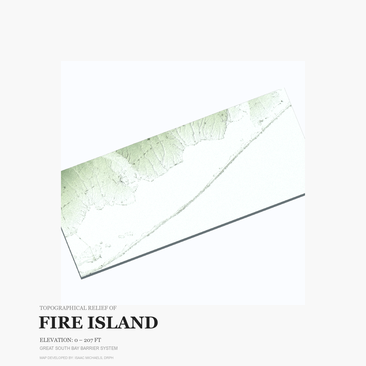 3D topographical relief map of FIRE ISLAND FINAL