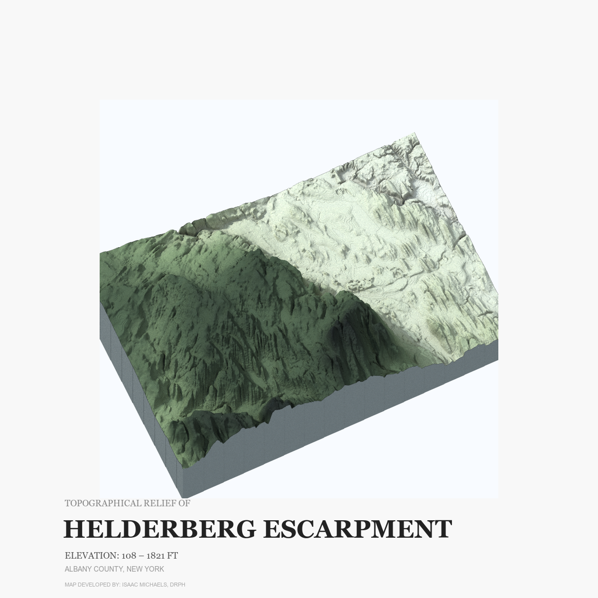 3D topographical relief map of HELDERBERG ESCARPMENT FINAL