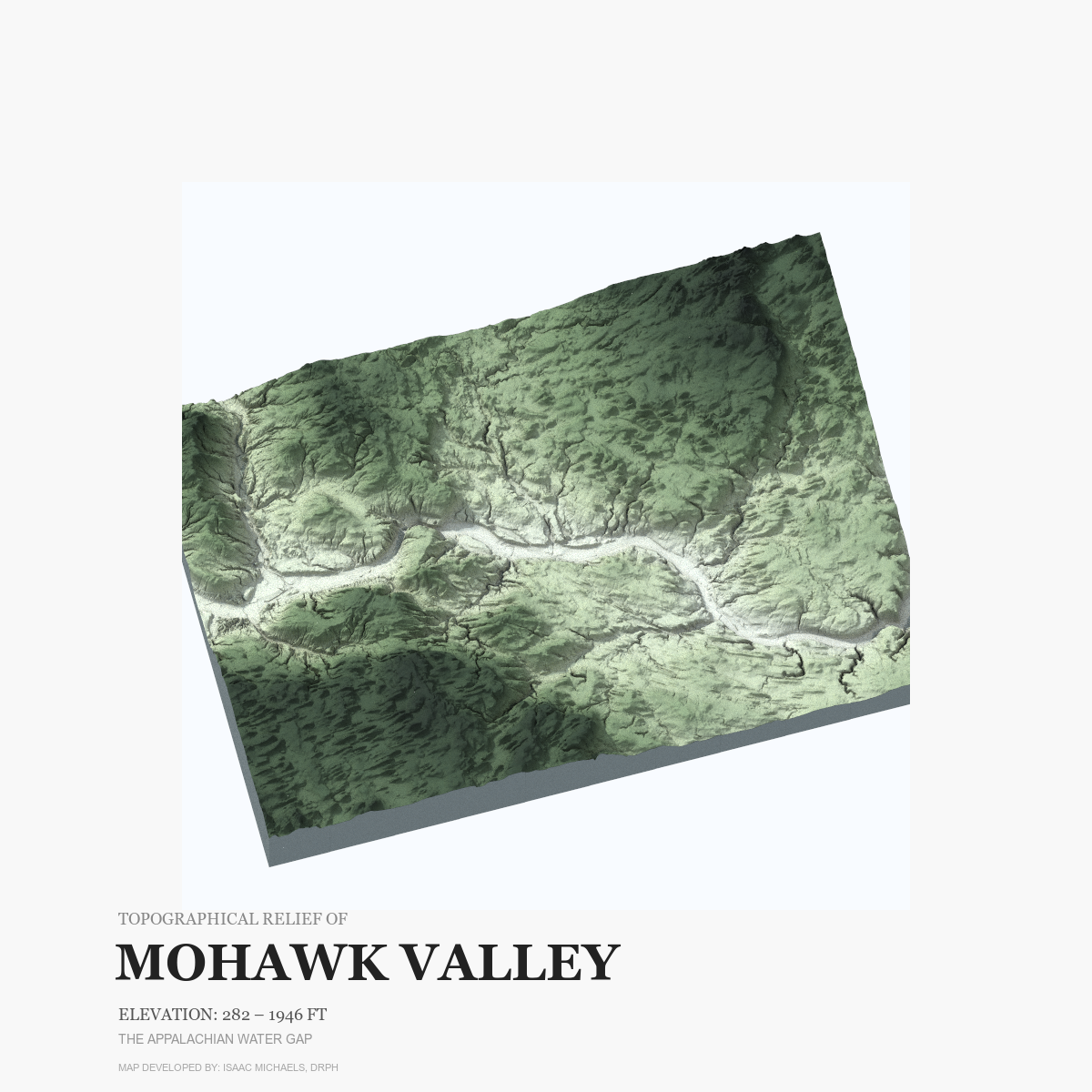 3D topographical relief map of MOHAWK VALLEY FINAL