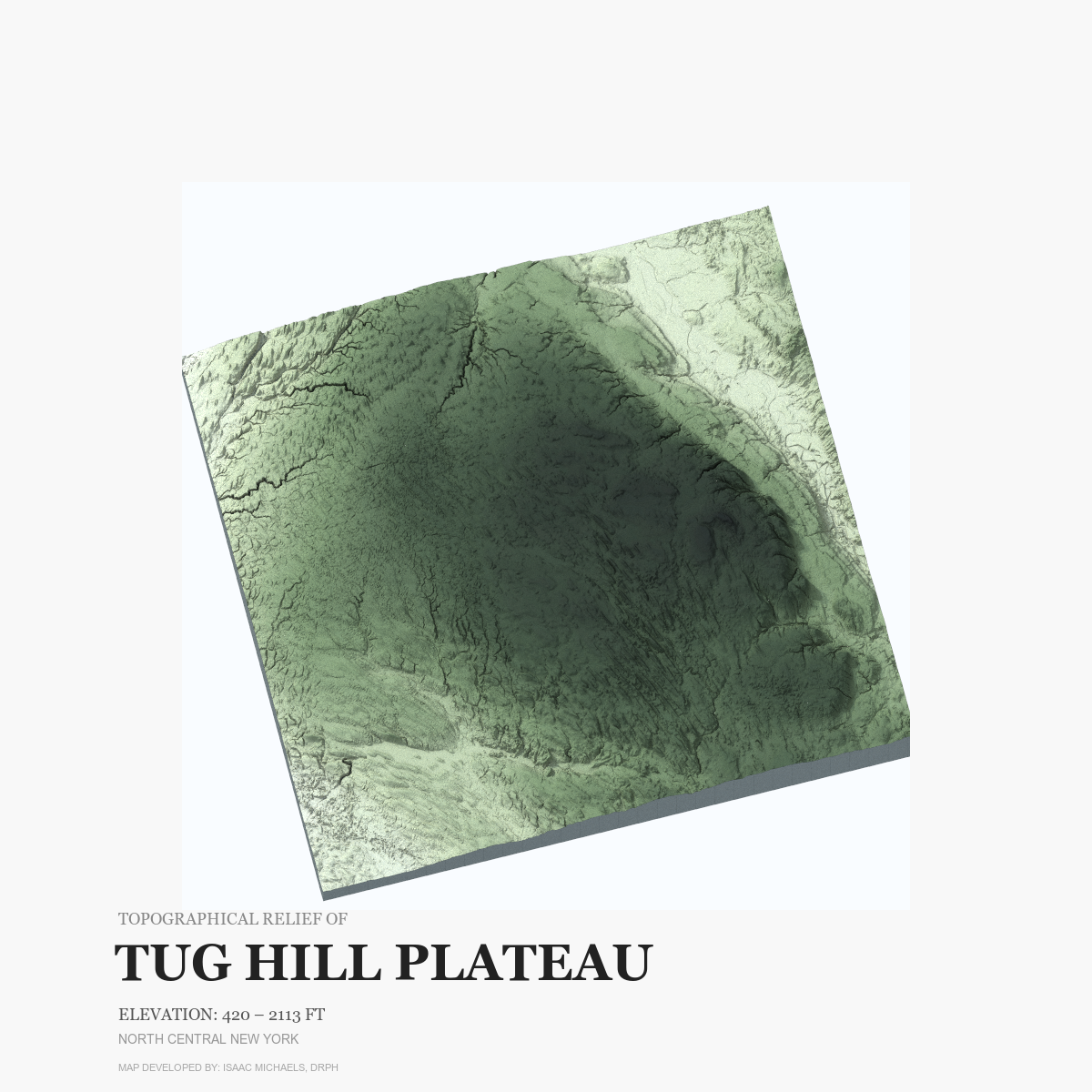 3D topographical relief map of TUG HILL PLATEAU FINAL